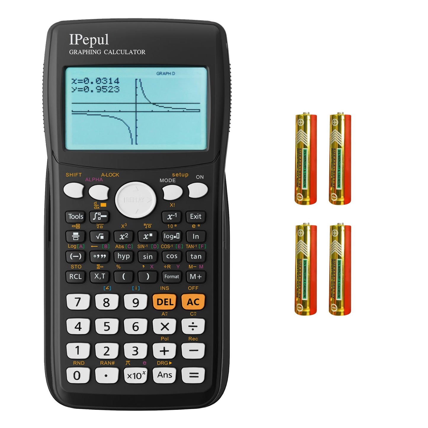 Graphing Calculator,IPepul Scientific Calculator 10 Modes /4 Graphing Functions,Desktop Math Calculatrice Scientifique for College Students,School Supplies for Middle High School Teachers (Black)