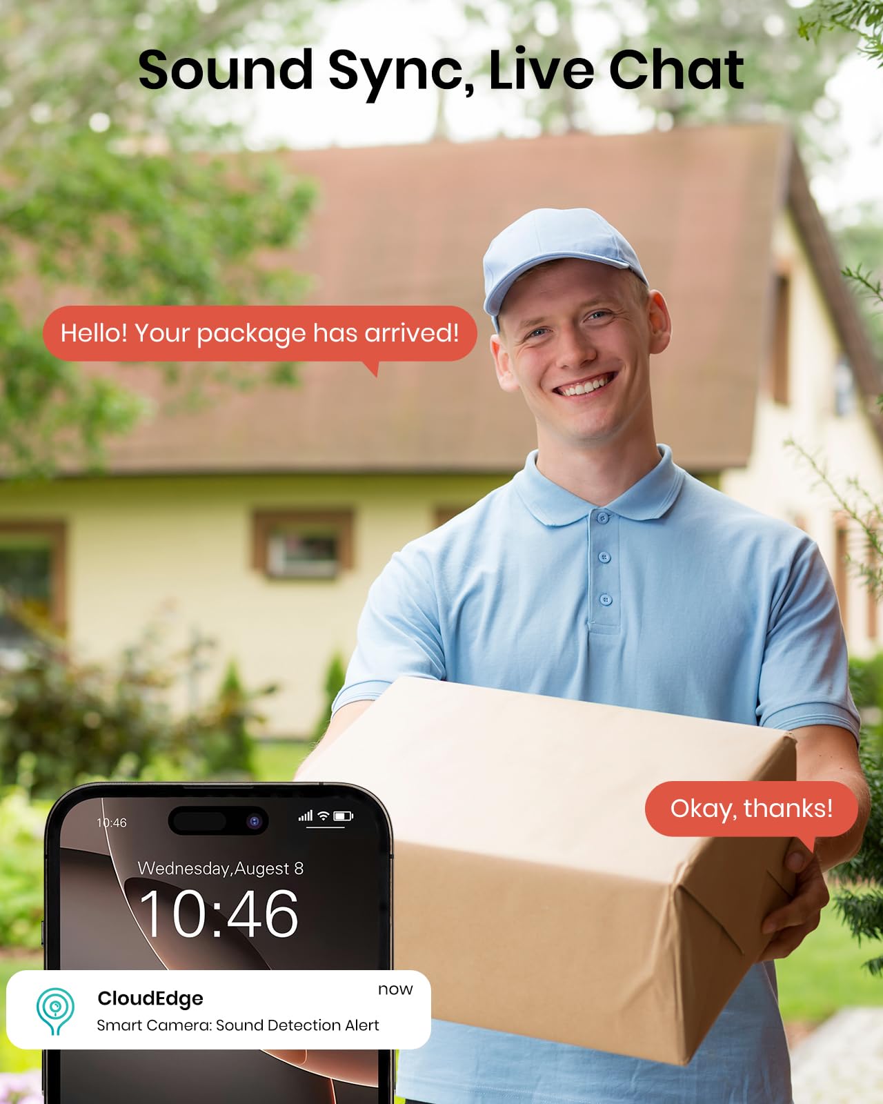 CAMSTRO 2K Solar Surveillance Camera Wireless Outdoor, Battery-Powered Solar Camera for Home Security, 360°Pan & Tilt, 3MP Color Night Vision, Two-Way Audio, Alexa/Google Assistant, 2.4Ghz Only, 2Pack