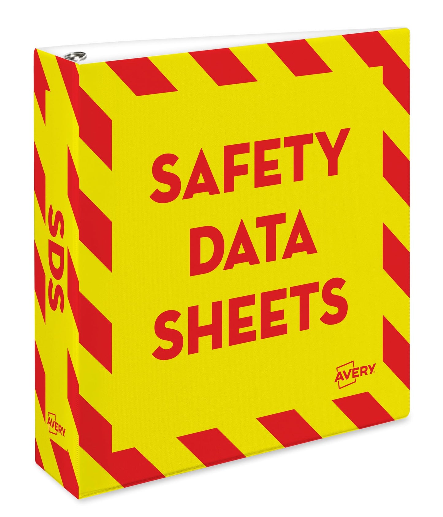 AVERY Heavy-Duty Industrial SDS Binder, 2 One-Touch EZD Rings, 540-Sheet Capacity, Yellow/Red Border (18951), Red, Yellow, 2"
