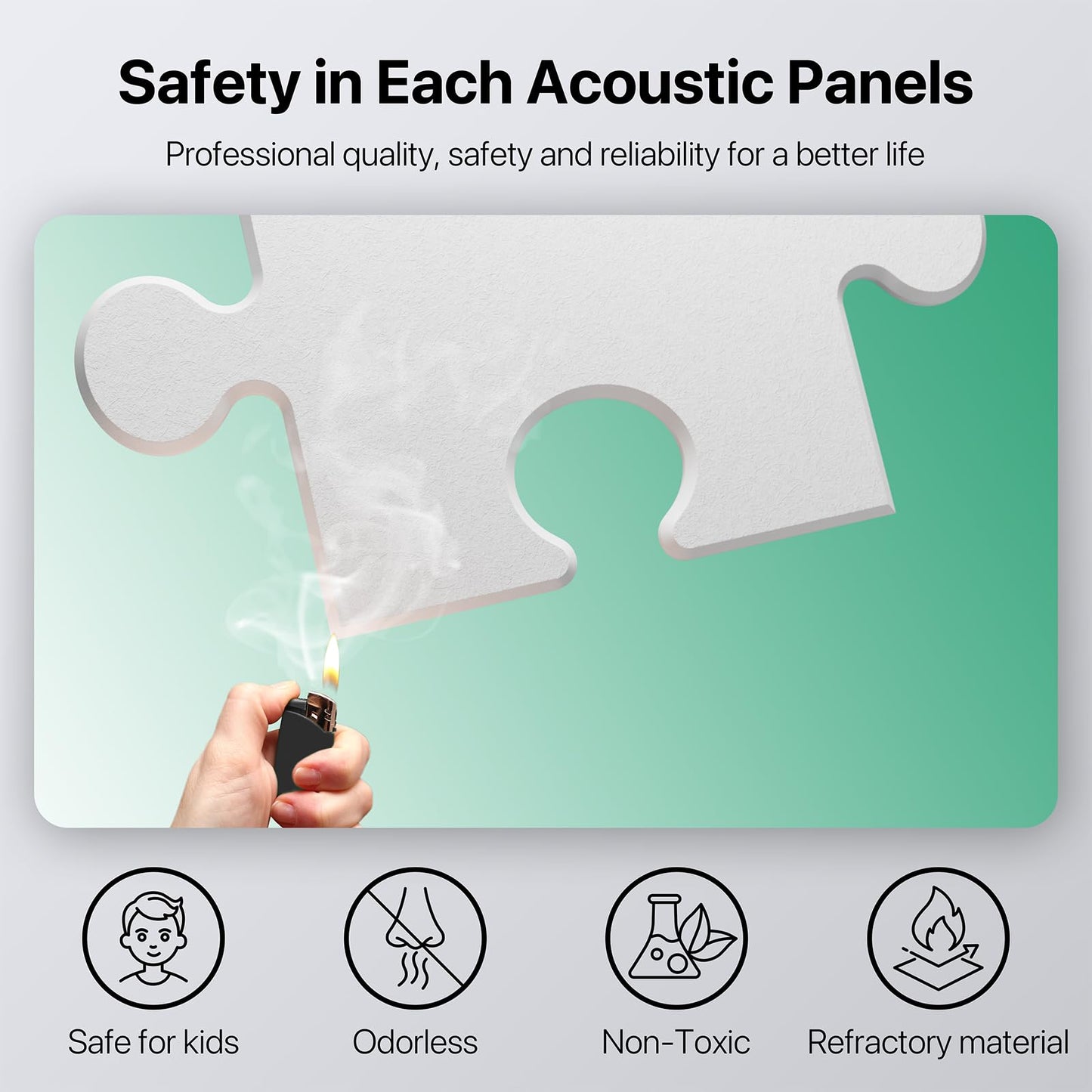 SonicLight 12 Pack Sound Proof Foam Panels for Walls with Self-adhesive 12" X 10" X 0.4"- Jigsaw Acoustic Panels Flame Retardant High Density, Soundproof Wall Panels Absorb Noise and Wall Decor White