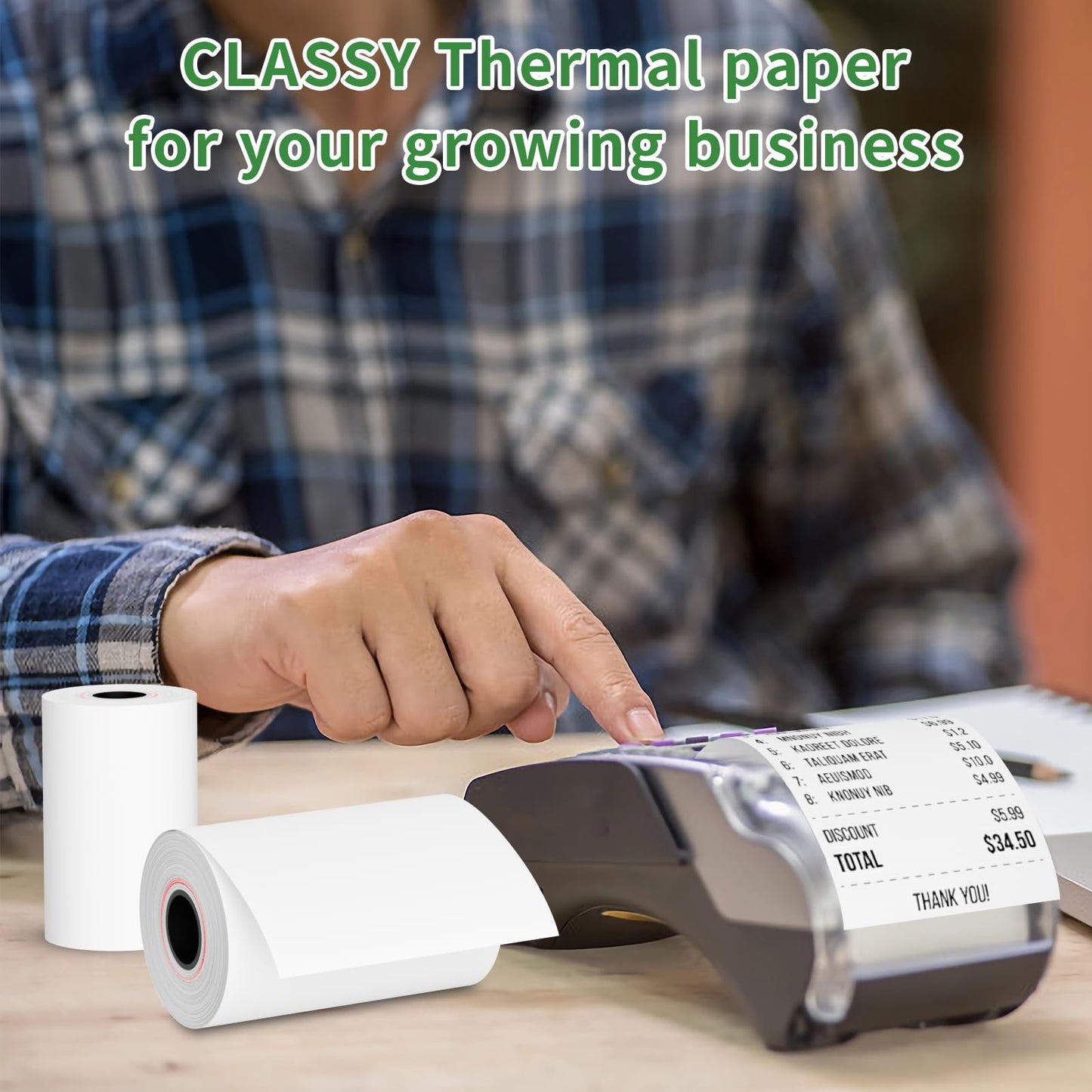 (50 Rolls) 2 1/4" x 85' Thermal Paper, Receipt Paper, POS Cash Register Receipt Rolls Fits for Most Credit Card Terminals, 2 1/4 inch x 50 feet-85 Rolls