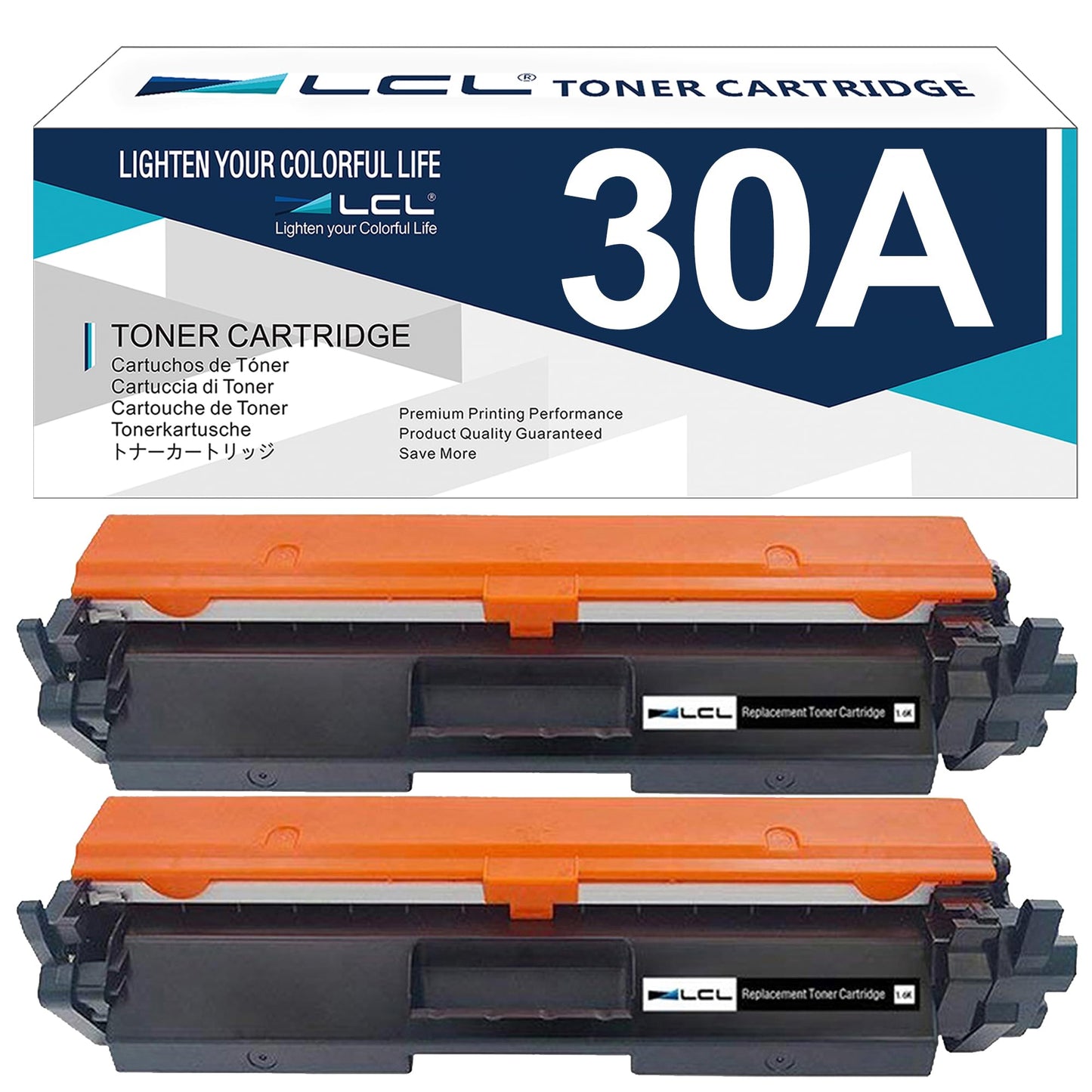 LCL Compatible Toner Cartridge for HP 30A CF230A with Chip (2-Pack, Black) Replacement for LaserJet Pro M203d M203dn 203dw M230fdw M230sdn MFP M227d MFP M227fdn MFP M227fdw MFP 227sdn Printer