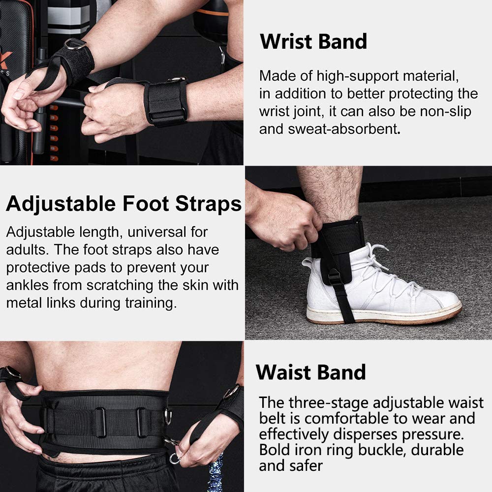 SFEEXUN Boxing Resistance Bands Set for Speed and Agility, Workout Band Ankle Exercise Bands Legs Ankle Straps for Resistance Training Enhance Explosive Power (Blue-150lbs)