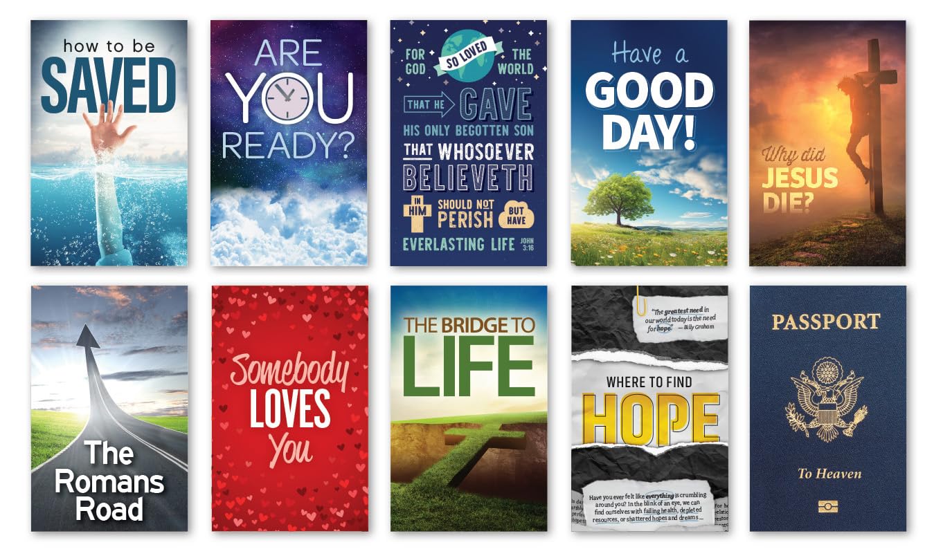 Gospel Tracts Assortment (Top Ten Titles - 100 Assorted Tracts - KJV)