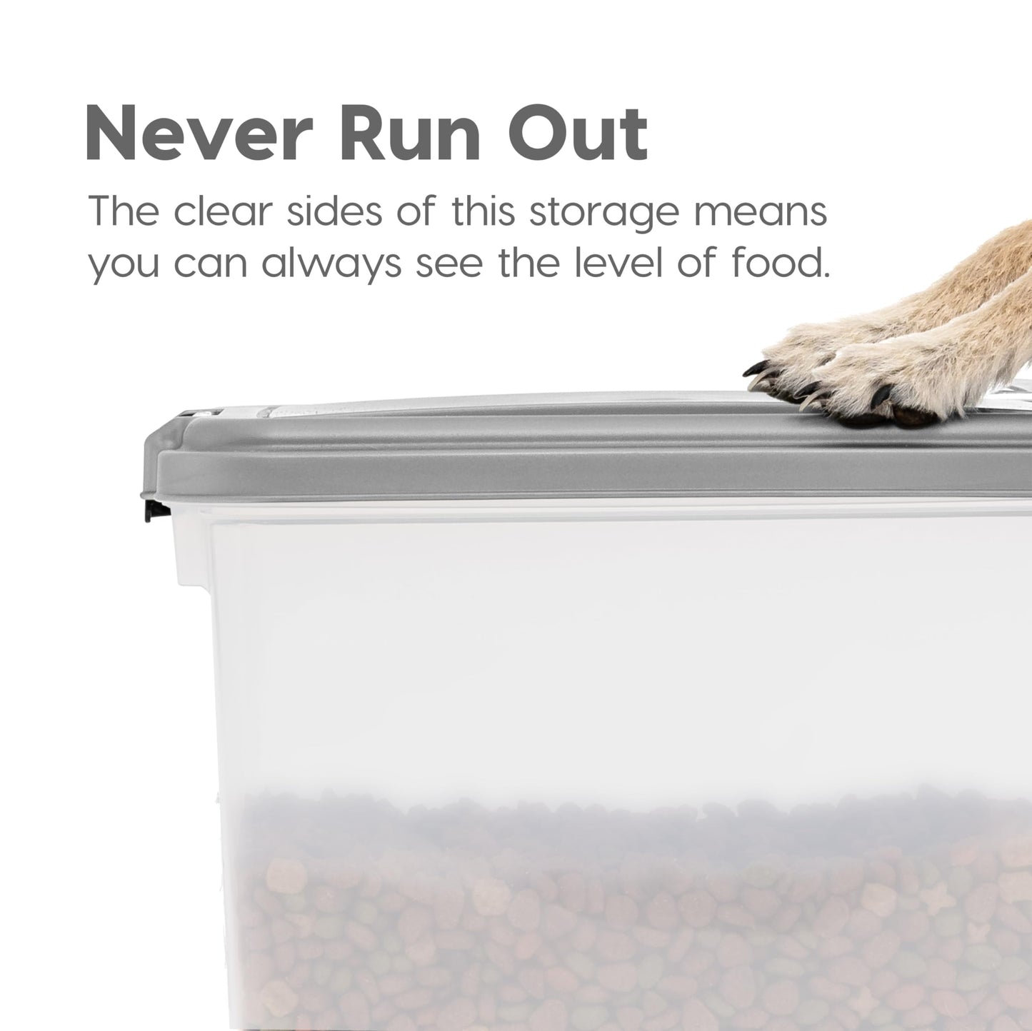 IRIS USA Airtight Dog Food Storage Container Combo, 30 lb + 11 lb Stackable Pet Food Bins with Wheels, Cat Food & Dog Treat Storage, BPA Free, Includes 2-Cup/450 g Scoop, Chrome