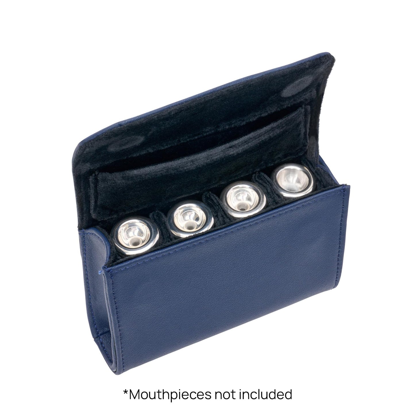 Trumpet Mouthpiece Pouch - Leatherette, 4-Piece, Navy Blue
