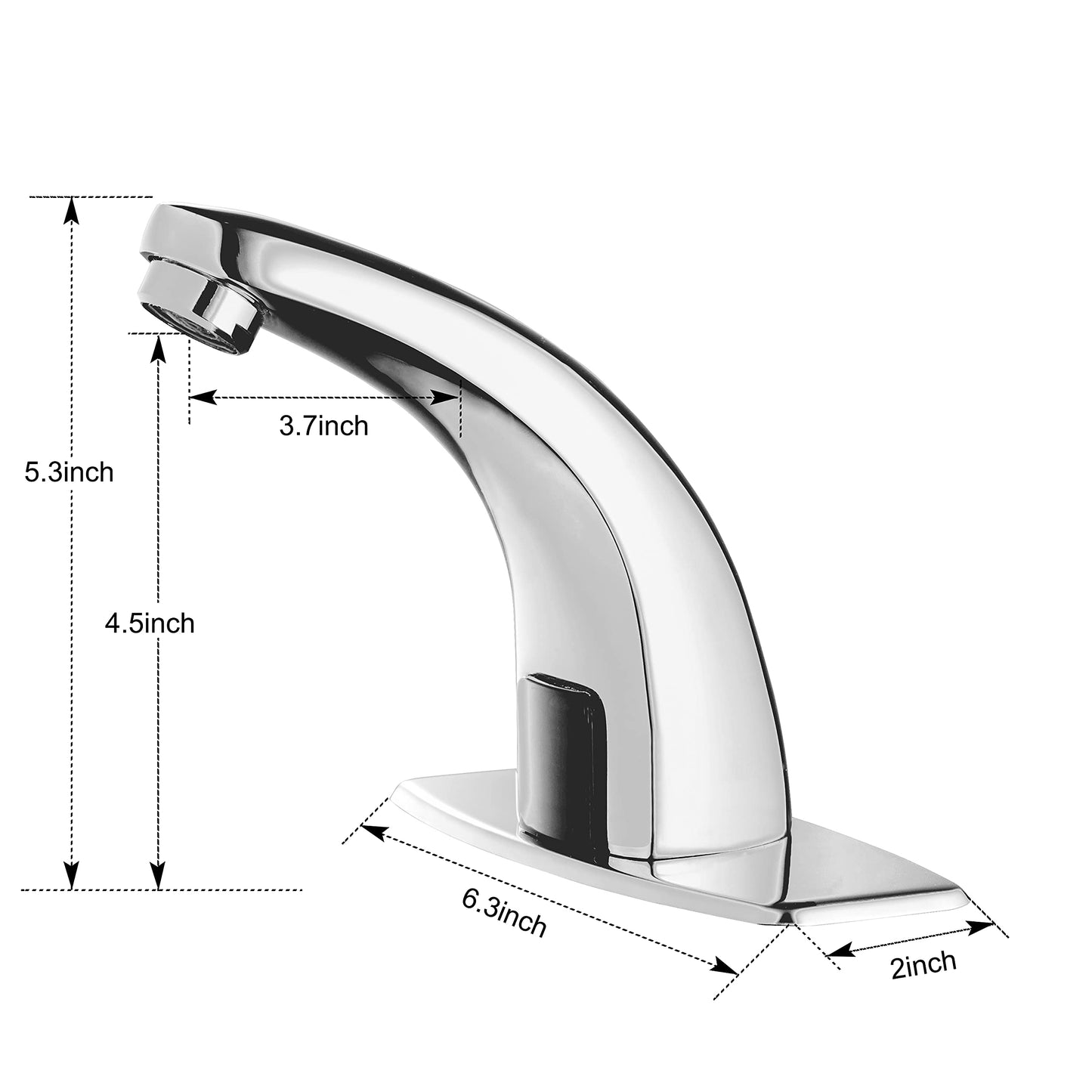 Gangang Touchless Bathroom Faucet, Single Hole Convenient Chrome Motion Sensor Faucet Adjustable Water Temperature, Save Water Robinet Automatique, Powered by 4 AA Alkaline Batteries, Easy to Install.
