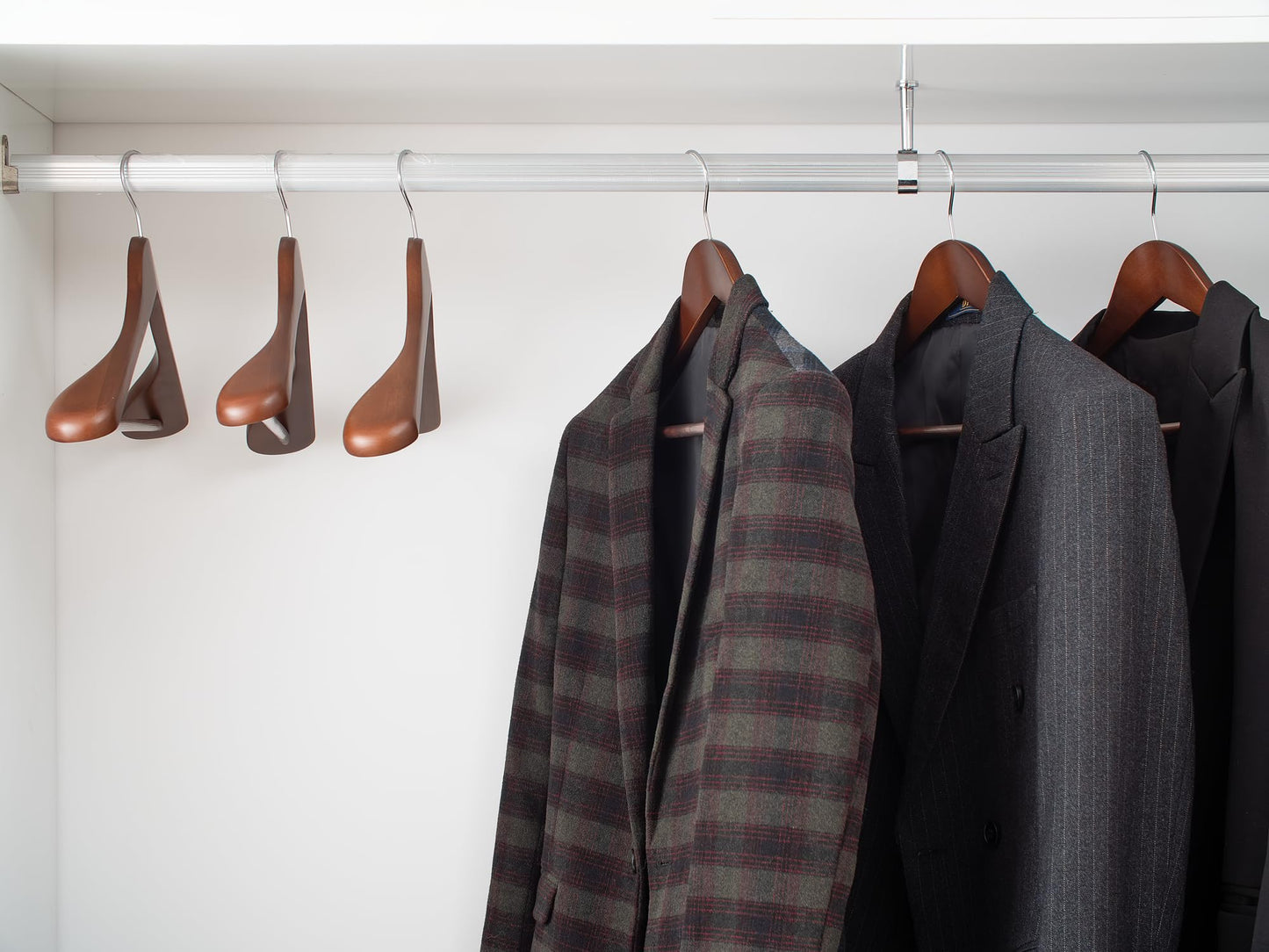 StorageWorks Wooden Hangers 6 Pack, Extra Wide Shoulder Wood Coat Hanger for Coats, Shirts, Jackets, Pants, Suits, Walnut Color