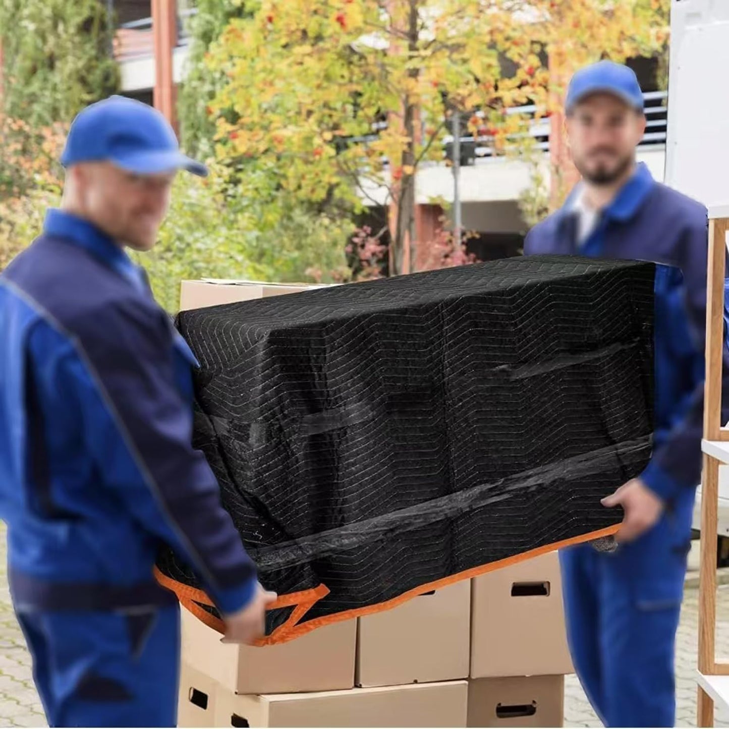 Large Moving Blankets 80 * 72in Heavy Duty Packing Blankets for Furniture Moving Shipping Wrapping Quilted Furniture Pads for Moving, Padded Mover Blankets 2pack