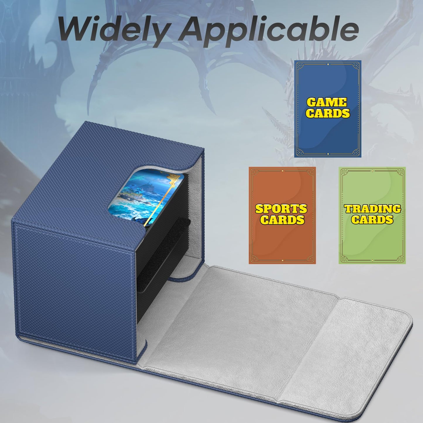Mlikero 4 Pack Card Deck Box, Commander Deck Box Holds 400+ Double-Sleeved Cards with 4 Dividers, Leather Magnetic Closure Card Box for MTG, TCG (4 Colors)