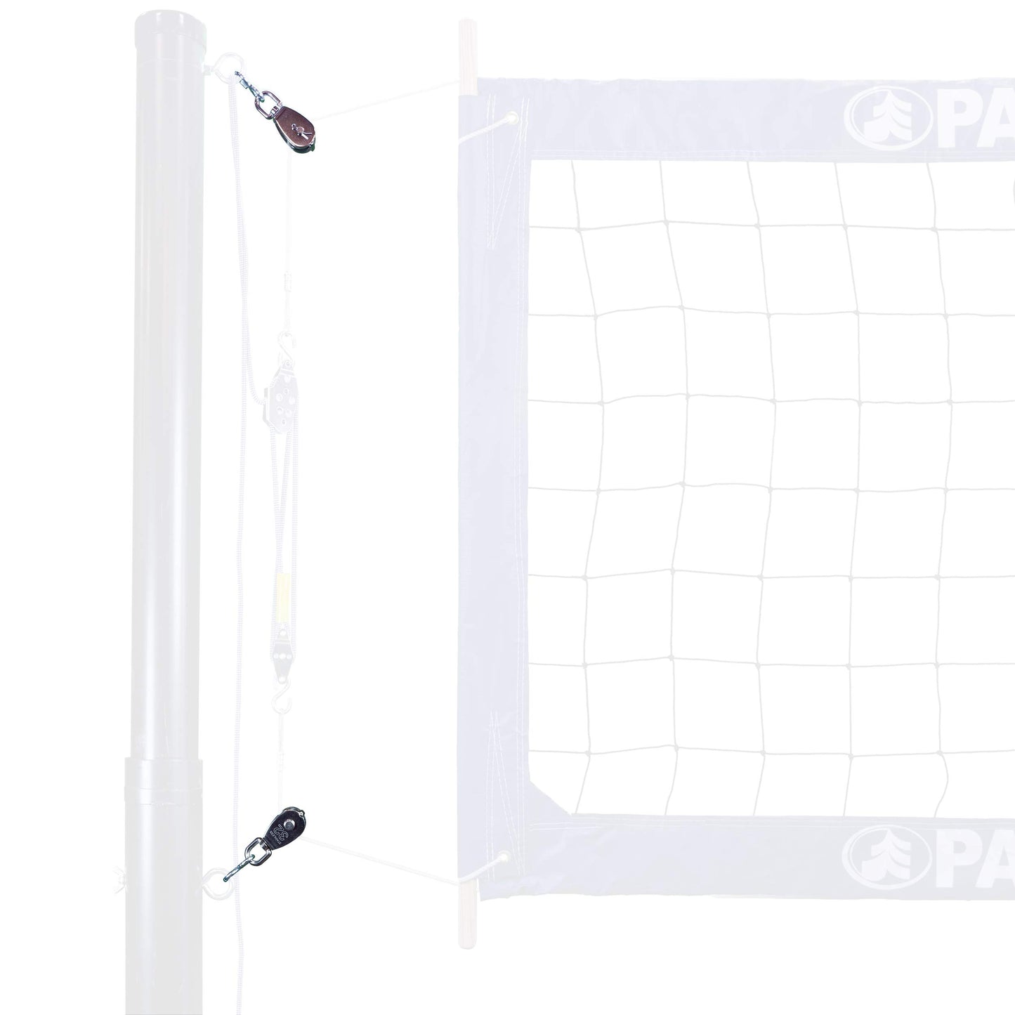 Park & Sun Sports Advanced Cable Volleyball Net Pulley Attachment System: Equipped with 4-32 mm Pulleys and 3 in Carabiners