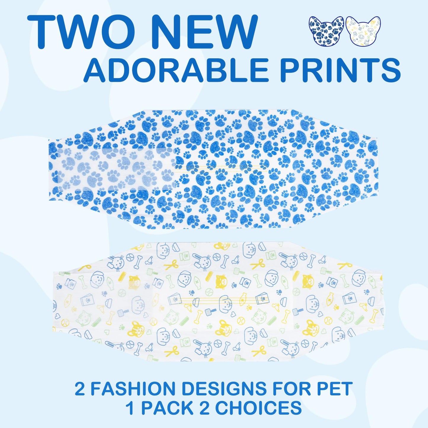 Dono Dog Diapers Male, Super Absorbent Male Dog Wraps, Rapid-Dry Gel Technology Doggie Diapers, Disposable Dog Belly Band, Wetness Indicator Puppy Diapers, X-Small, 60ct