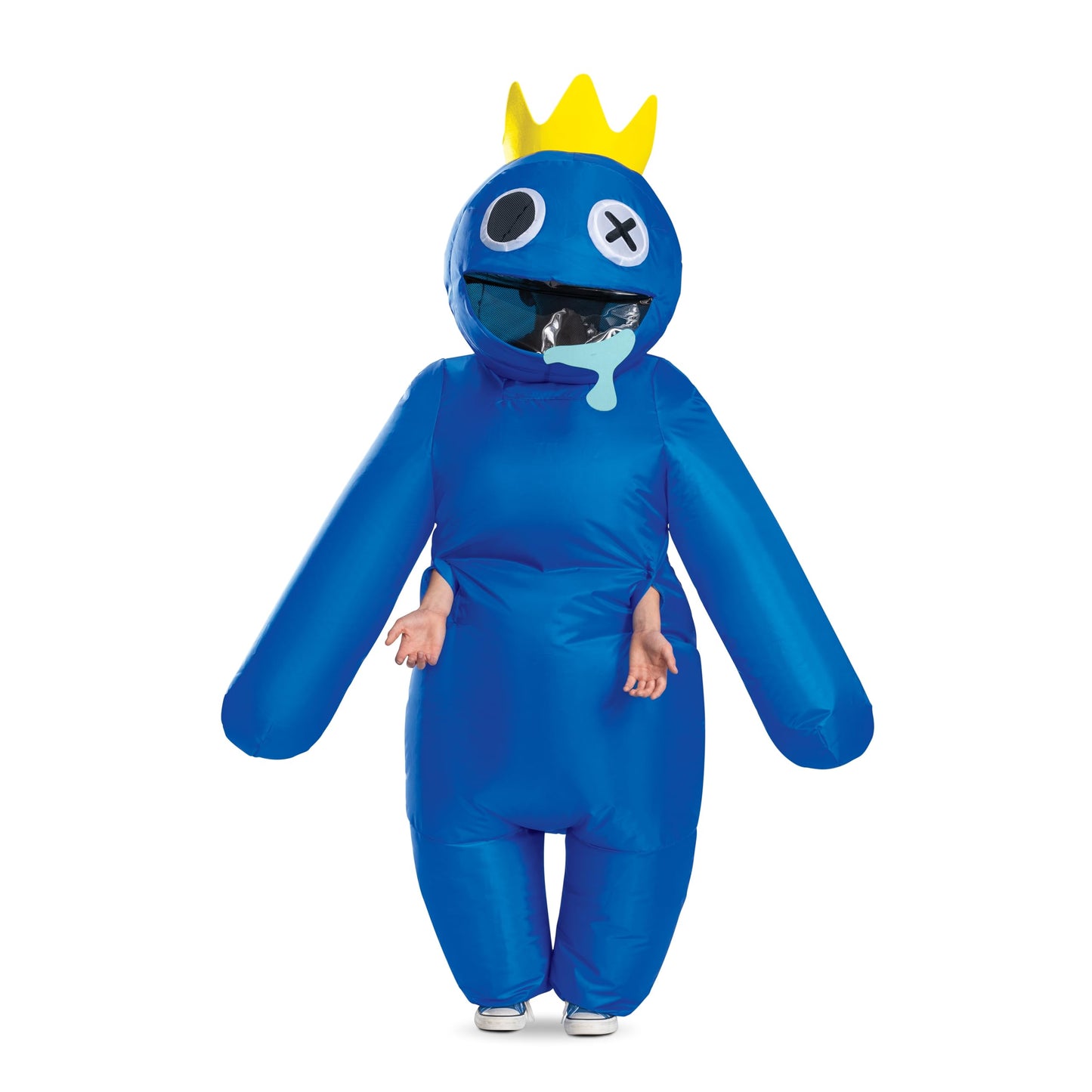 Blue Inflatable Costume, Official Rainbow Friends Inflating Costume with Fan, Kids Size (up to 7-8)