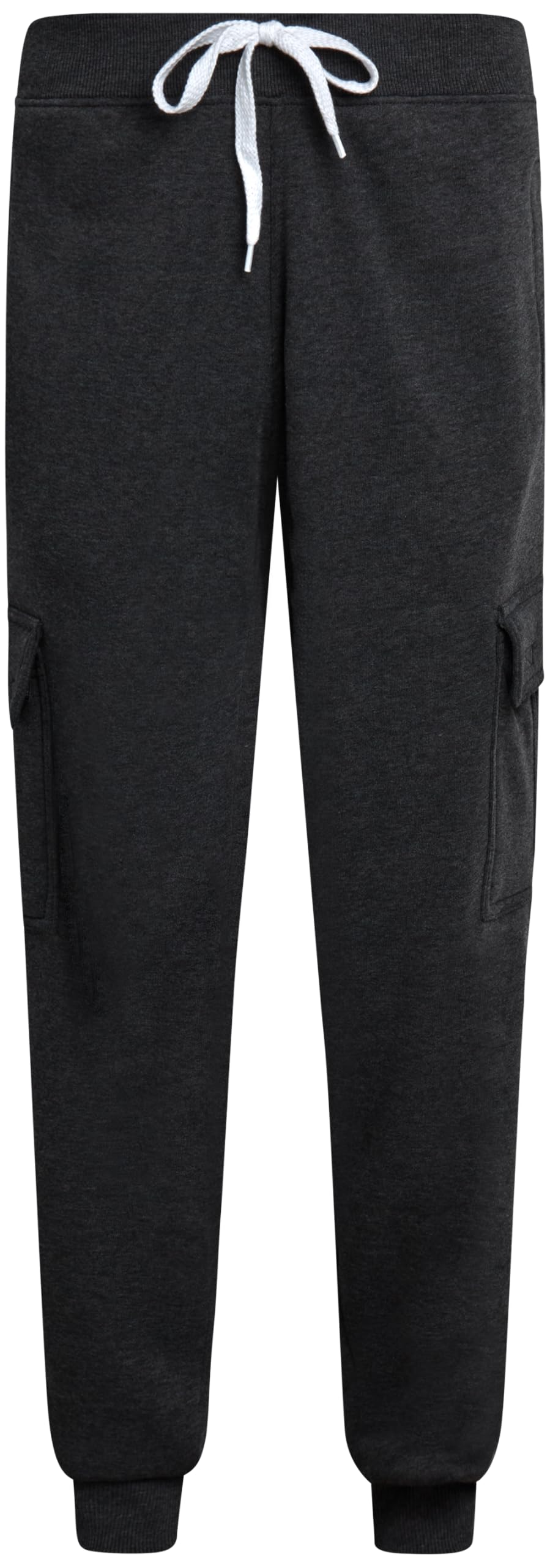 Southpole Men's Active Basic Jogger Fleece Cargo Pants, Heather Charcoal, Large
