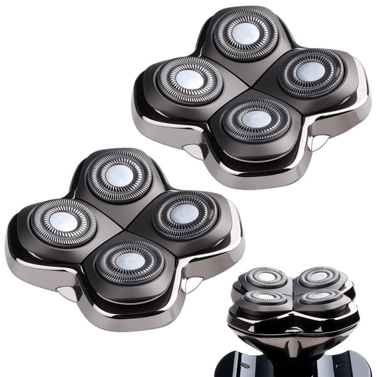 2Pack Pro 4 Shaver Replacement Heads for Skull Pitbulls Gold PRO, Silver PRO, Platinum PRO, Butterfly Kiss PRO Head Shavers, Electric Shaver Half Head for Men/Women (2 PACK FOUTE)