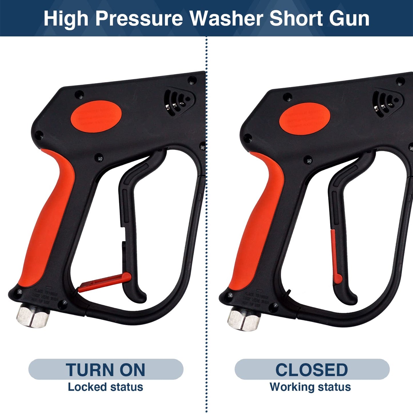 DERASL Pressure Washer Gun with Swivel 5000PSI, High Pressure Spray Gun with 1/4" Quick Connector, 3/8'' Quick Coupling, 12GPM, M22-14mm and M22-15mm Couplings for Cleaning a Wide Range of Scenarios