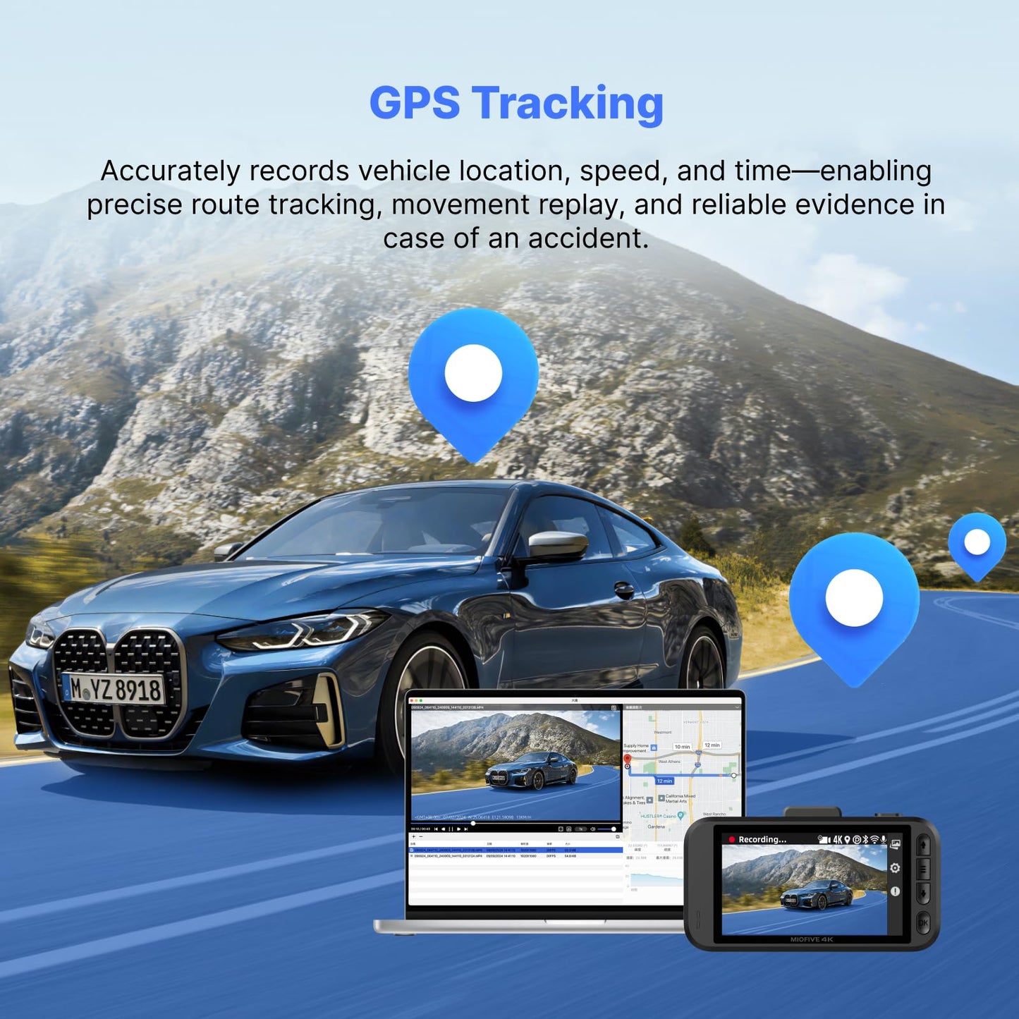 Dash Cam Front with 32G SD Card, Miofive 4K/2160P Car Driving Recorder 3'' IPS Screen 140°Wide Angle Dashboard Camera Aluminum Alloy Case, HDR G-Sensor Parking Monitor Loop Recording Motion Detection