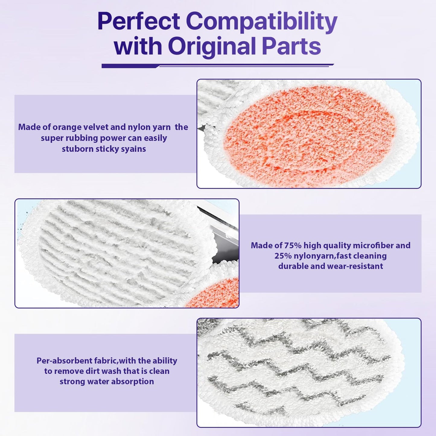 12 Pack S8001 S8201 S8000 S7001 Steam and Scrub Mop Pads for Shark S8001 S8201 S8000 S7001 S7201 S7005 S7000AMZ S7000 S7001TGT S7020 Steam & Scrub Steam Mop for Model XKITP7000