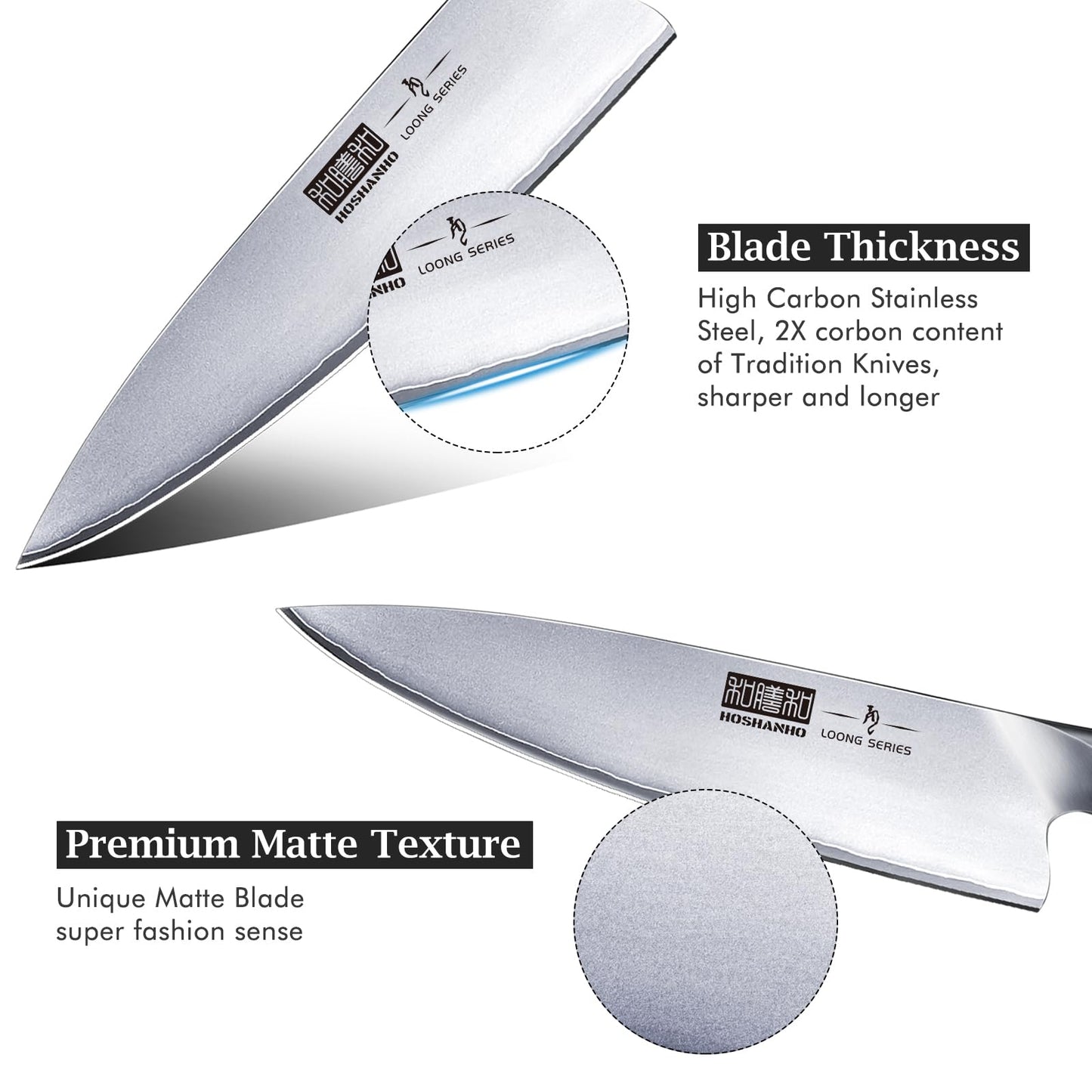 HOSHANHO Kitchen Knife in Japanese High Carbon Steel, High-Class Chef's Knife 8 inch Professional Cooking Knife, Non-Slip Ultra Sharp Knives with Ergonomic Handle