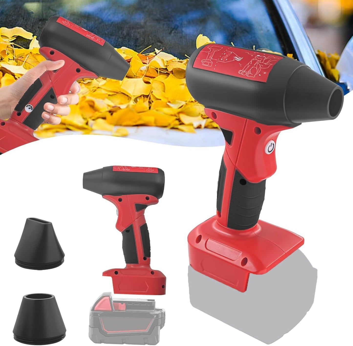 Mini Jet Fan Blower Fit for Milwaukee M18 18V Battery,130000RPM Compressed Air Duster for Computer Keyboard,Garage,Sawmill Room,Camping BBQ,Wood Workshop Cleaning,Clear Snow.