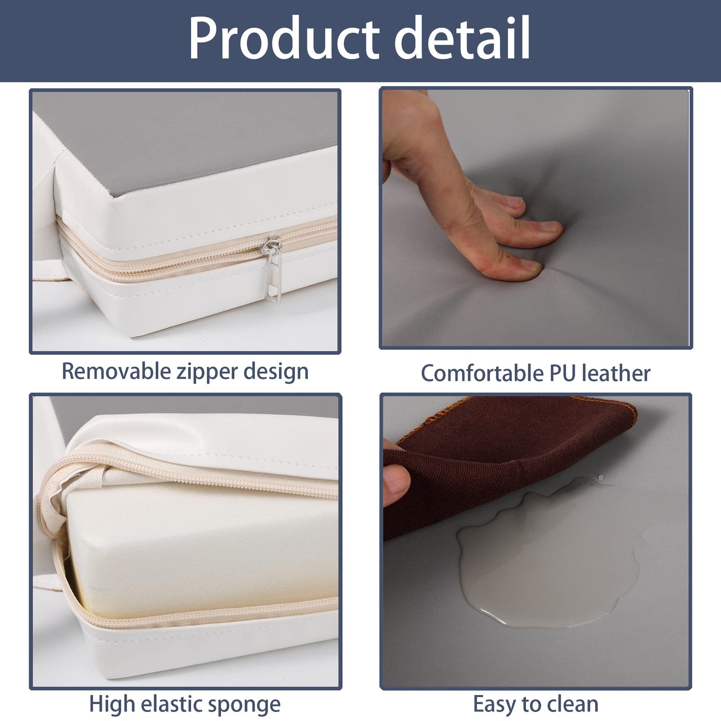 Booster Seat for Eating Toddler, Washable PU kid Booster Seat Cushion for Dining Table with Safety Buckle Portable Highchair Booster Cushion for kitchen with 2 Adjustable Belts