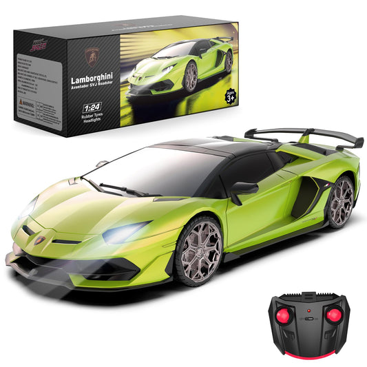AEROQUEST Lamborghini Officially Licensed RC Car, 1:24 Scale Electric Sport Racing Hobby Toy Car Lamborghini Model Vehicle for Boys Girls Birthday Gifts, Green