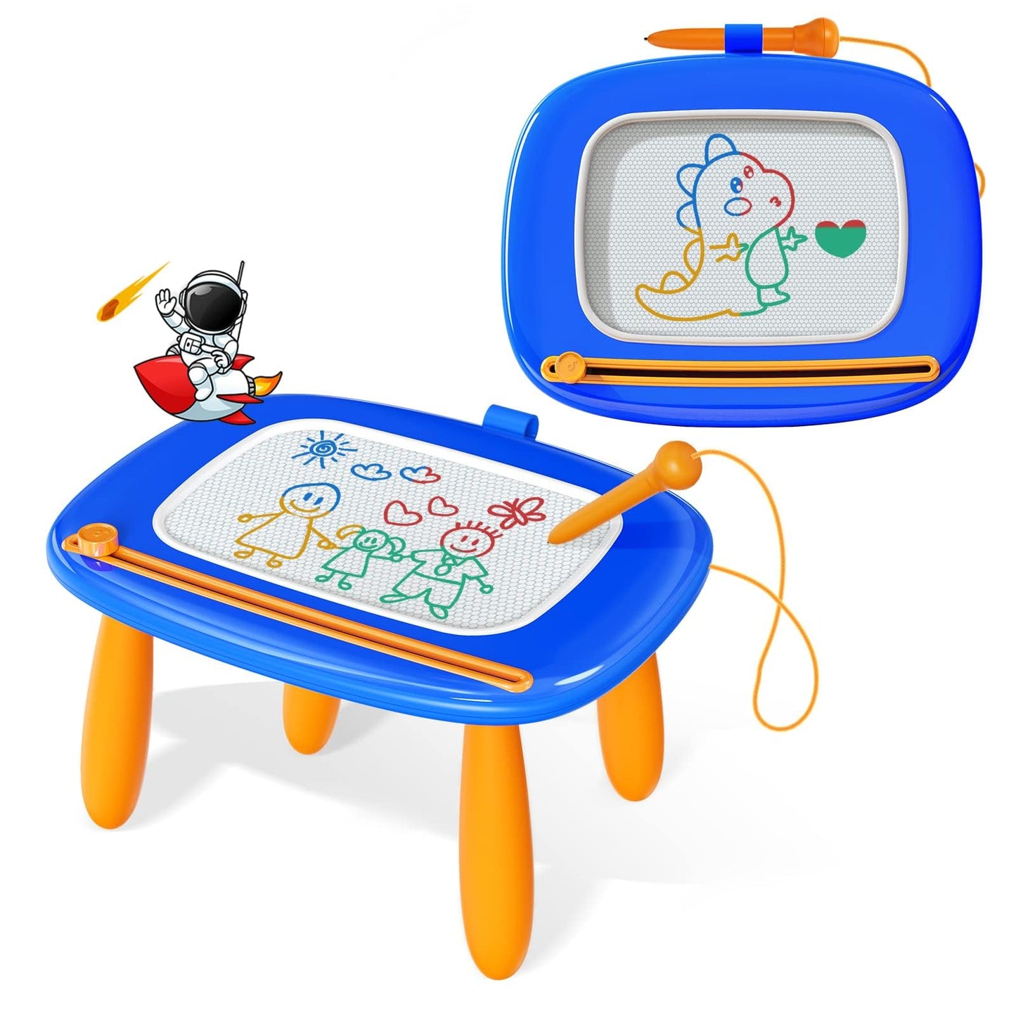 Kikidex Toddler Toys Age 1-3 Magnetic Drawing Board, Kids Toys for 1 2 3 Year Old Boy Girl Birthday Gifts, Erasable Sketching Pad Baby(Dark Blue)