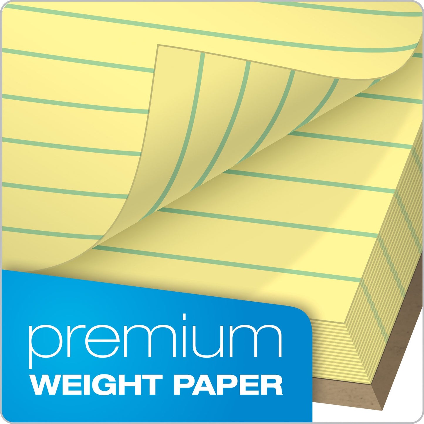TOPS Docket Gold Writing Tablet, 8-1/2 x 11-3/4 Inches, Perforated, Canary, Narrow Rule, 50 Sheets per Pad, 6 Pads per Pack (63941)