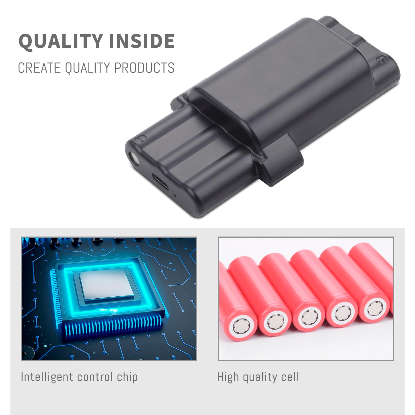 DFTIM 2-Pack Battery Replacement Compatible for Brady Portable M210, M210-LAB, BMP21-LAB and BMP21-PLUS BMP21-PLUS-BATT G6120161 Label Printer, Upgrade 7.4V 2400 mAh/17.76 Wh with USB Type-C Charging
