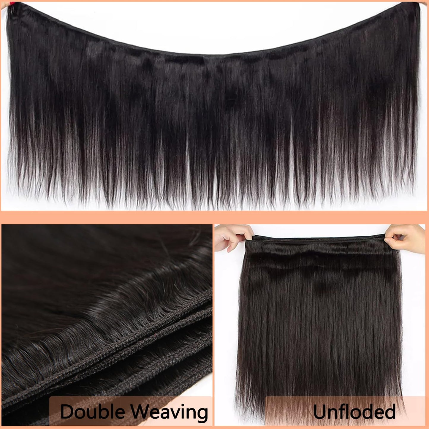 Straight Bundles Human Hair single one Bundle straight Weave Extensions 16 Inch Brazilian Unprocessed Virgin Hair Natural Color
