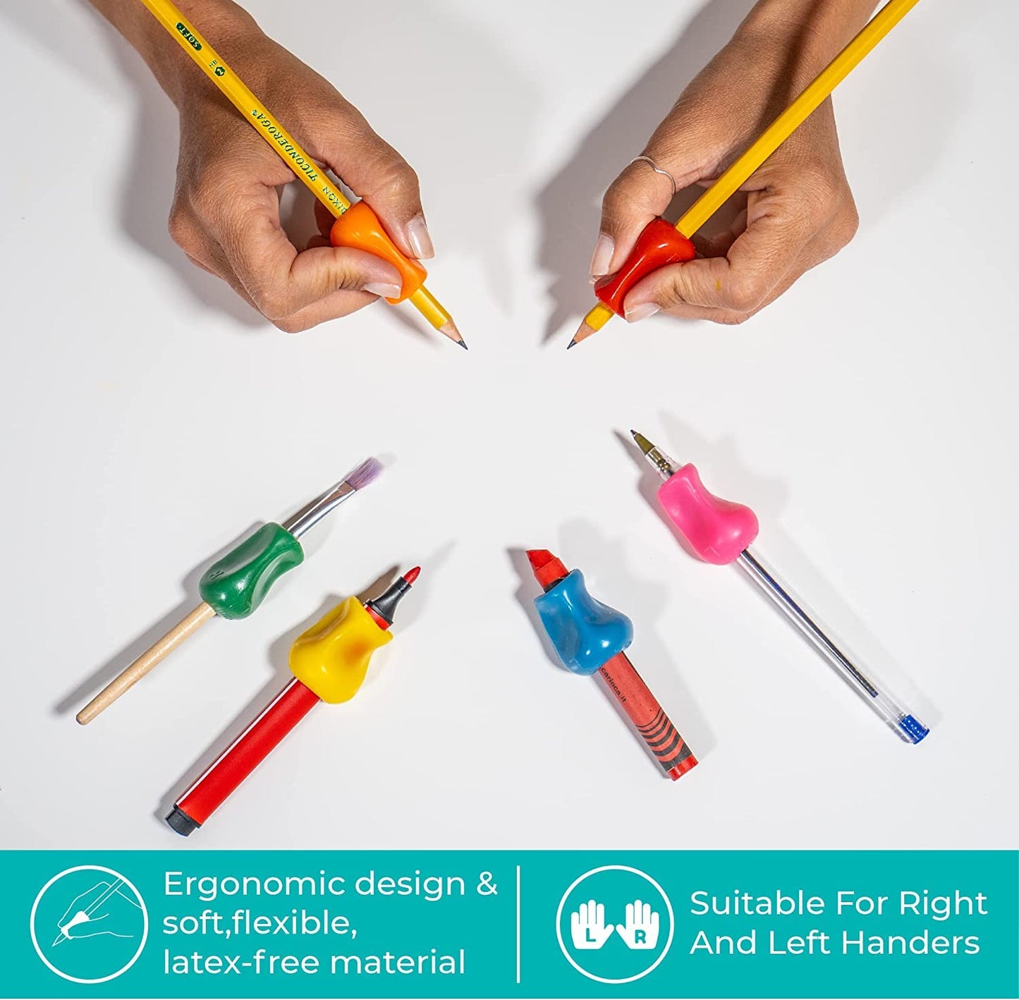 The Pencil Grip Neon, Universal Ergonomic Training Gripper, 12 Count Assorted Colors (TPG-11312)