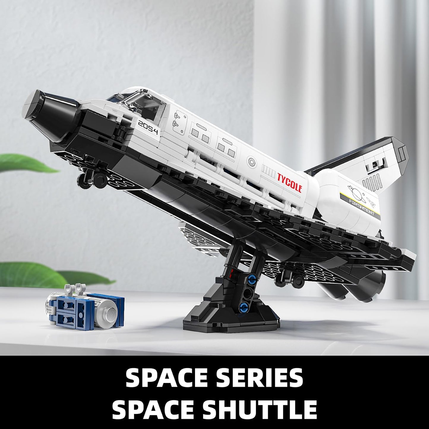 TYCOLE City Space Shuttle Building Toy Set -Translucent Classic Spaceship Building Block Kit with Stretchable Satellite Model,Home or Office Decor,Gift Idea for Adults&Kids Ages 8 and Up (536PCS)