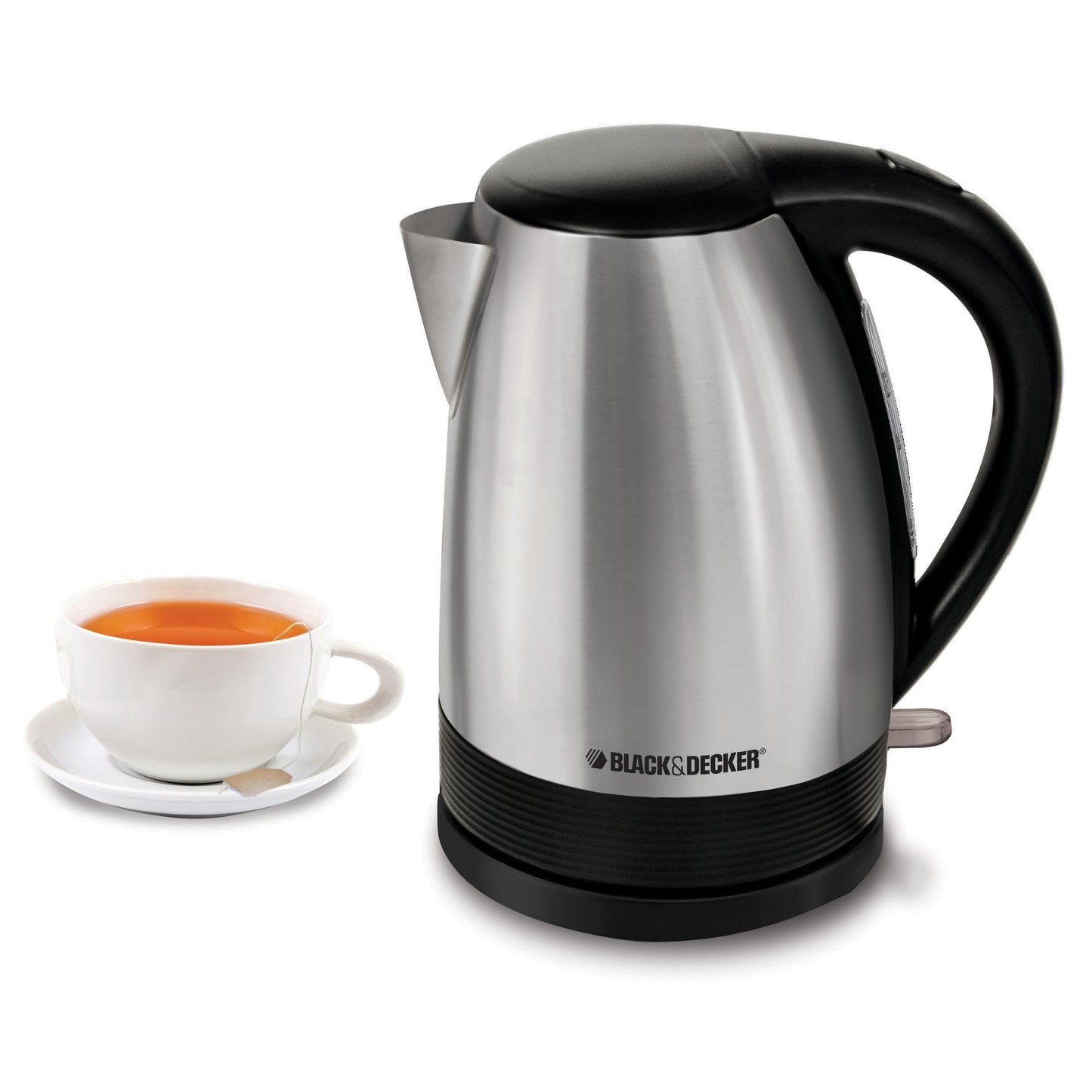 BLACK+DECKER Electric Kettle, Brushed Stainless Steel Tea Kettle, KE1518SD, Silver