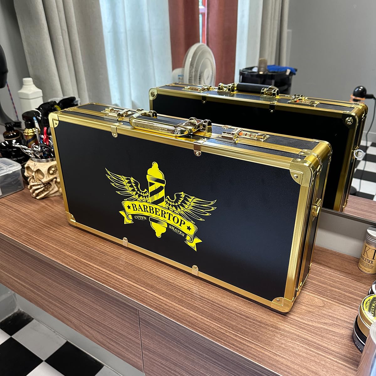 BARBERTOP Professional Barber Supplies Case, Golden