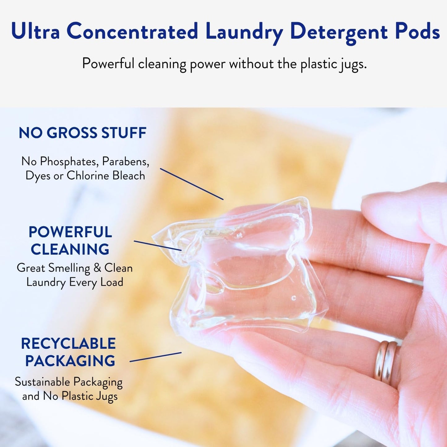Clean People Laundry Detergent Pods - Plant-Based, Hypoallergenic Laundry Pods - Ultra Concentrated, Plastic Free, Recyclable Packaging, Stain Fighting - Fresh & Clean, 96 Pack