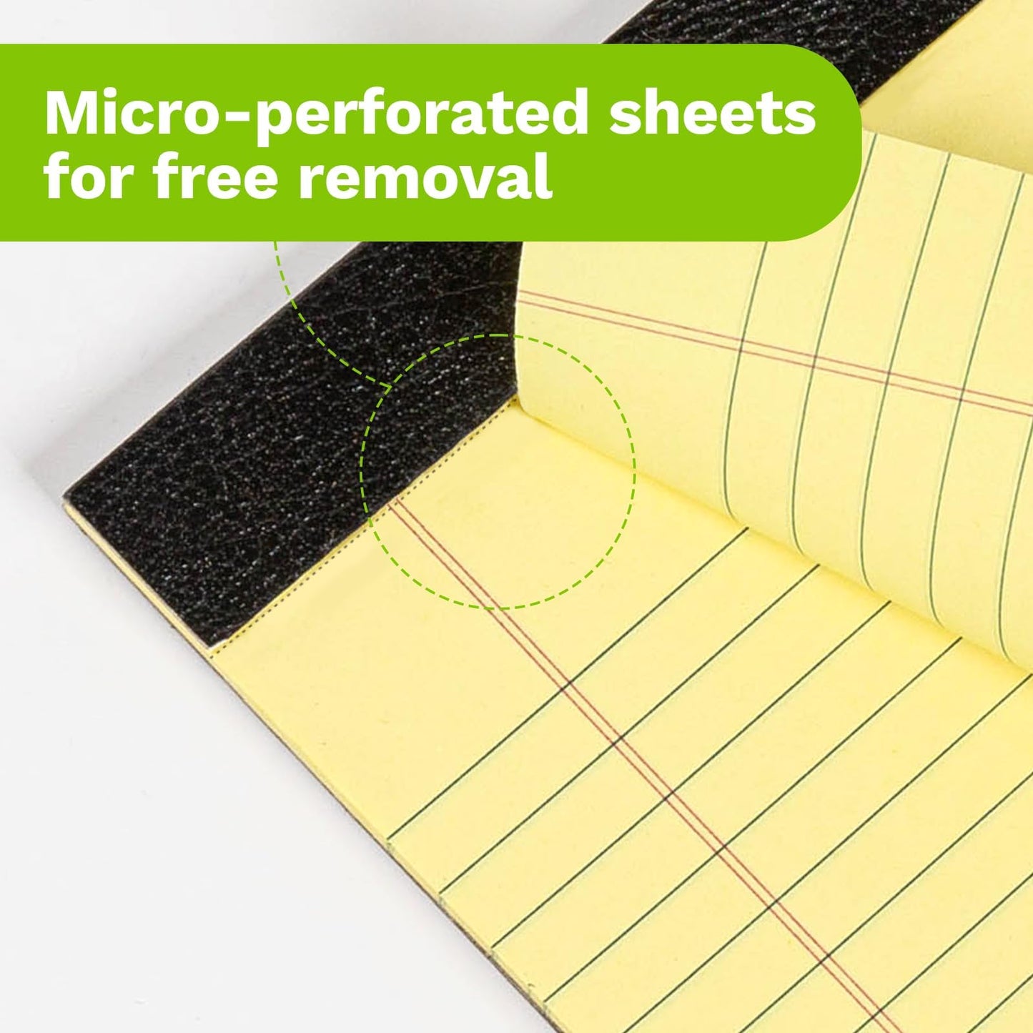 12 PCS Yellow Legal Pads 8.5 x 11-50 Sheets per Notepad, Goefun Wide Ruled Yellow Lined Notepads 8.5x11, Perforated Letter Size Writing Pads for Work, Business, Home