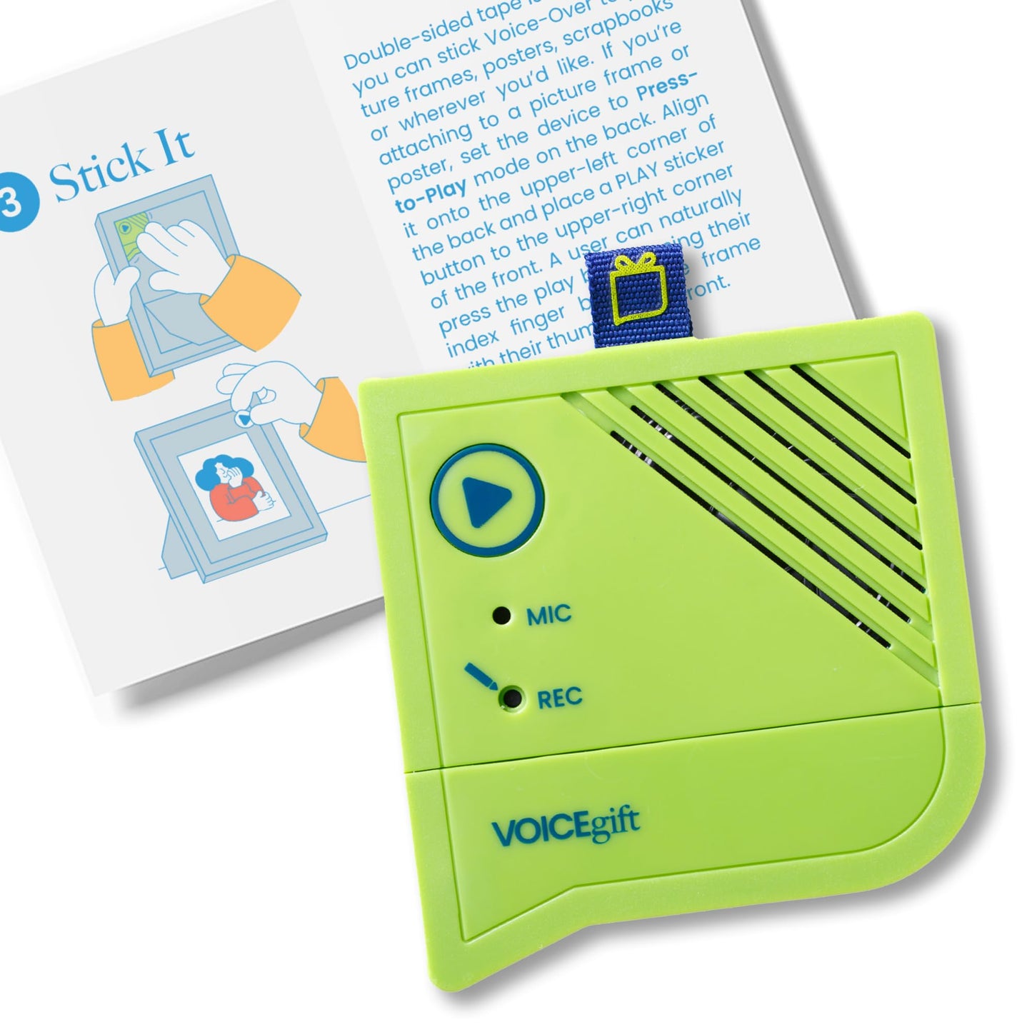 VoiceGift Voice-Over® – Voice Recorder with Playback, Audio & Digital Recorder for Picture Frame, Portable Record Player & Customizable Sound Gifting & Crafting