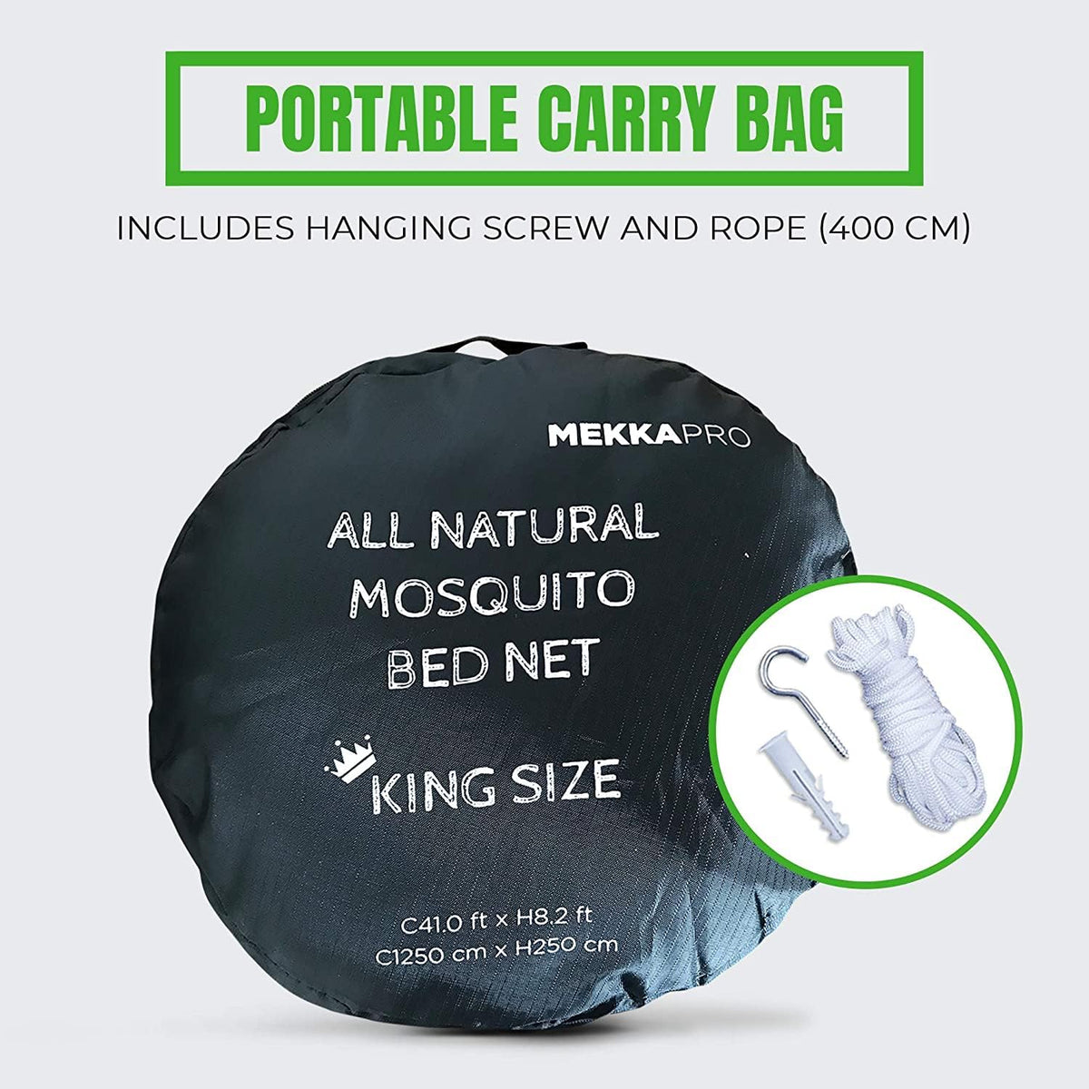 MEKKAPRO Extra-Large King Mosquito Bed Net, Made for King Queen and Twin, Two Openings Netting | Bed Canopy Curtains, White Mosquito Netting