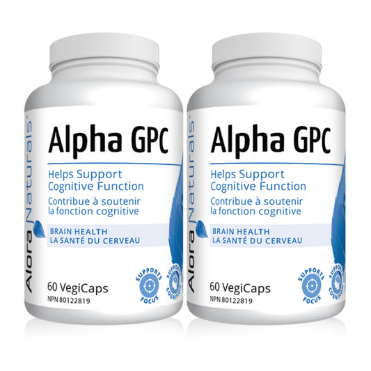 Alora Naturals Alpha GPC 600mg | High-Potency Choline Supplement for Brain Health, Focus & Memory | Acetylcholine Nootropic for Cognitive Support | Vegan, Non-GMO | 60 Capsules (Pack of 2)