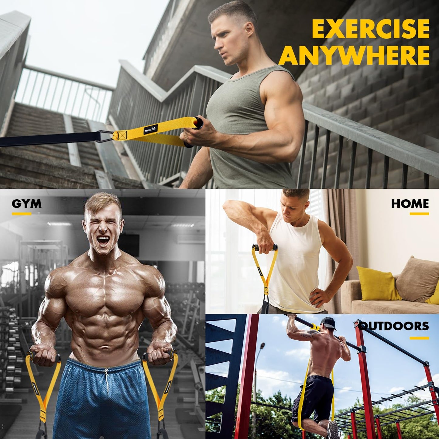 HOXWC Resistance Bands Men, Heavy Duty Power Bands with Door Anchor, Handles, Bag, Pull Up Resistance Bands for Weight Lifting, Muscle Training, Physical Therapy, Shape Body, Home Workouts