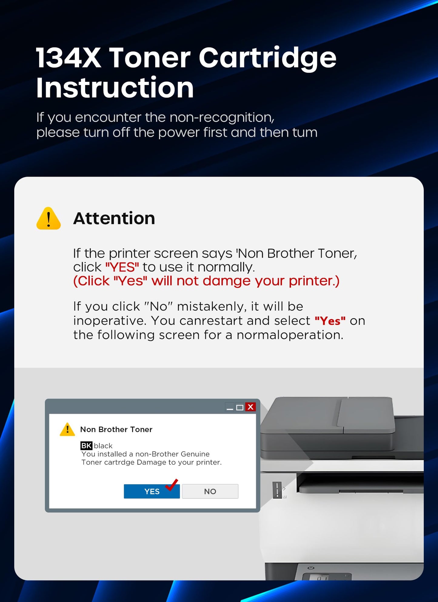 134X Black Toner Cartridges (with Chip) Replacement Compatible for HP 134X W1340X 134A W1340A Toner Cartridges Work with Laserjet M209dw MFP M234dw M234sdw M234sdn Printer (2 Black)