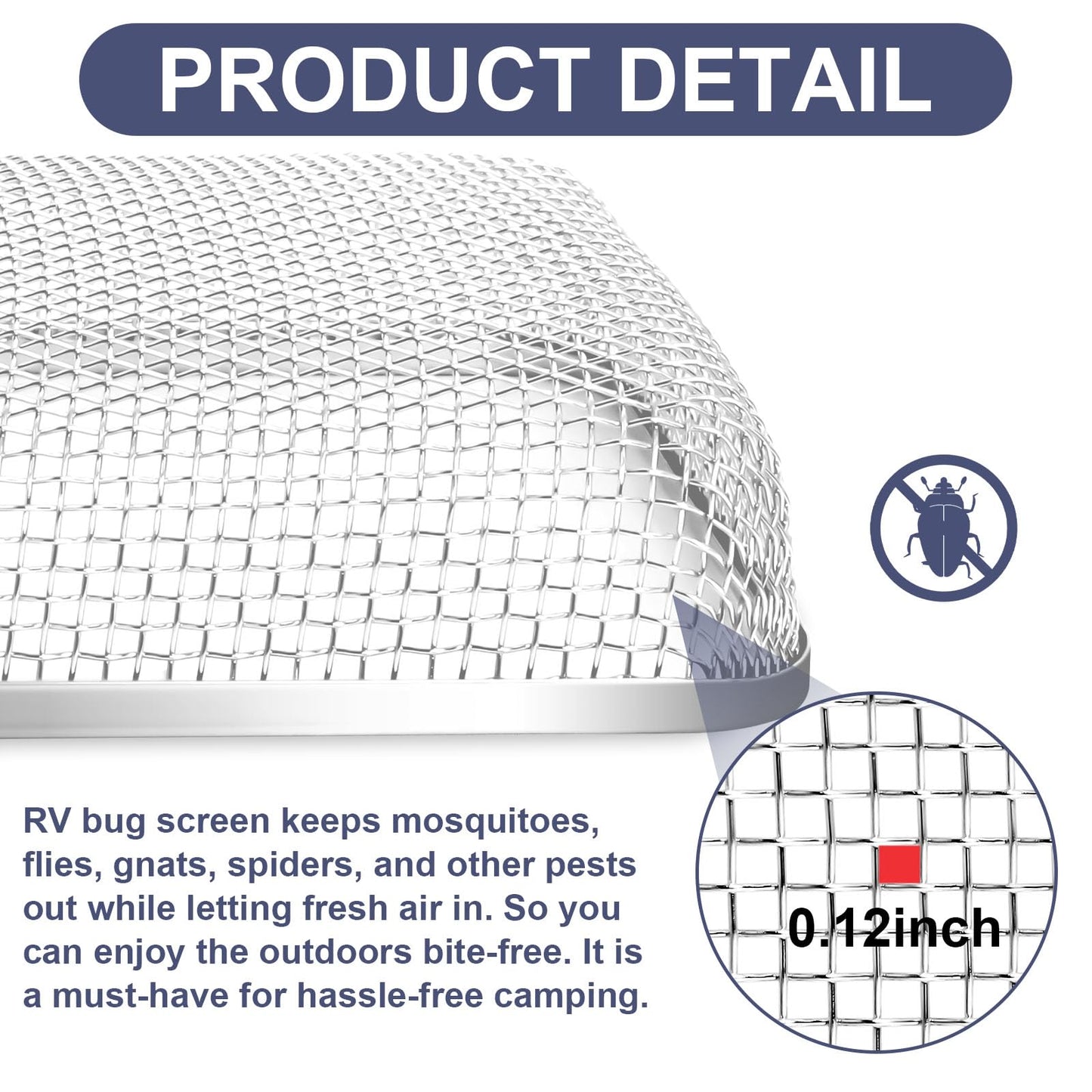 RV Flying Insect Bug Screen for Camper Vents Protects RV Furnaces from Insects Stainless Steel Mesh with Installation Tool 20" x 1-1/2" & 2.8''x1.3'' & 8.5" x 6" x 1.3" RV Water Heater Screens