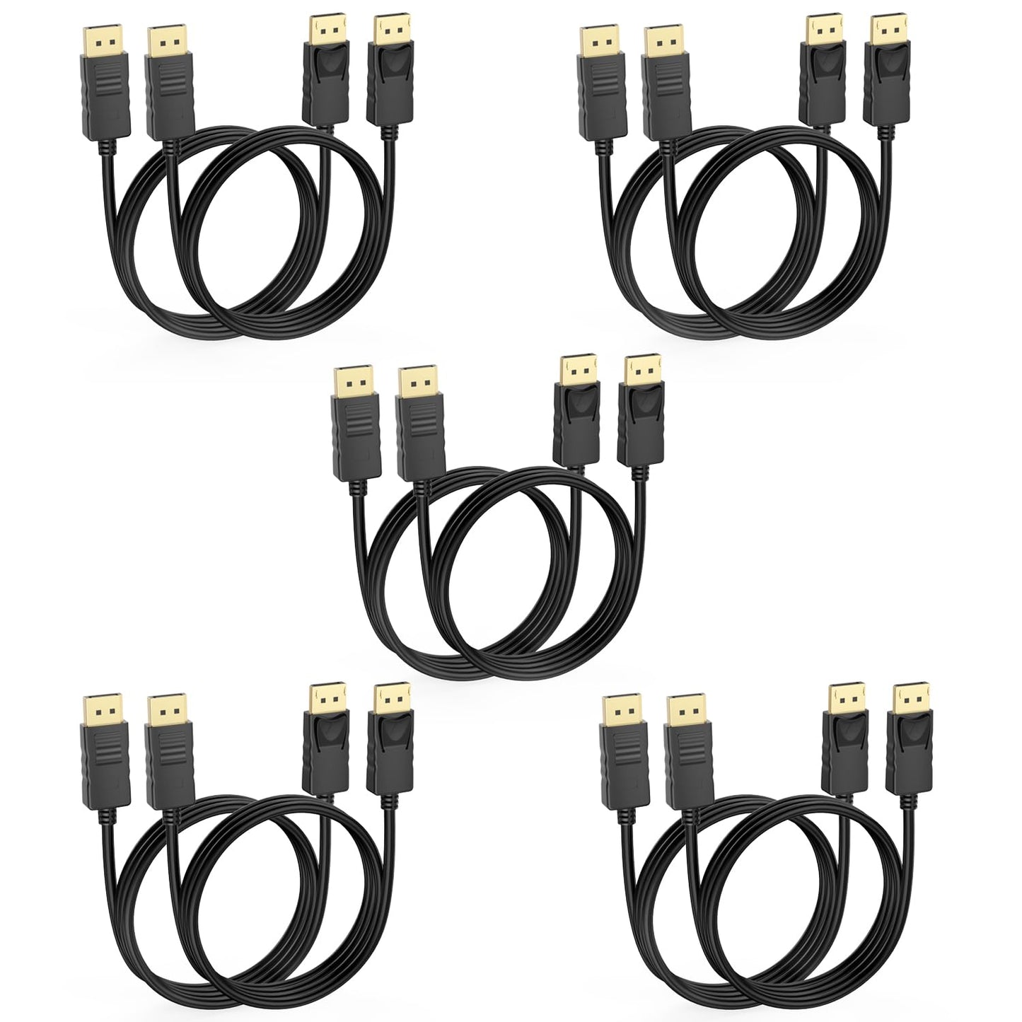 MOSIMLI DisplayPort Cable 6FT,10-Pack 4K@60Hz DP Display Port Male to Male Cord Gold-Plated, 2K@165Hz Compatible for Computer, Laptop, Graphics Card, etc