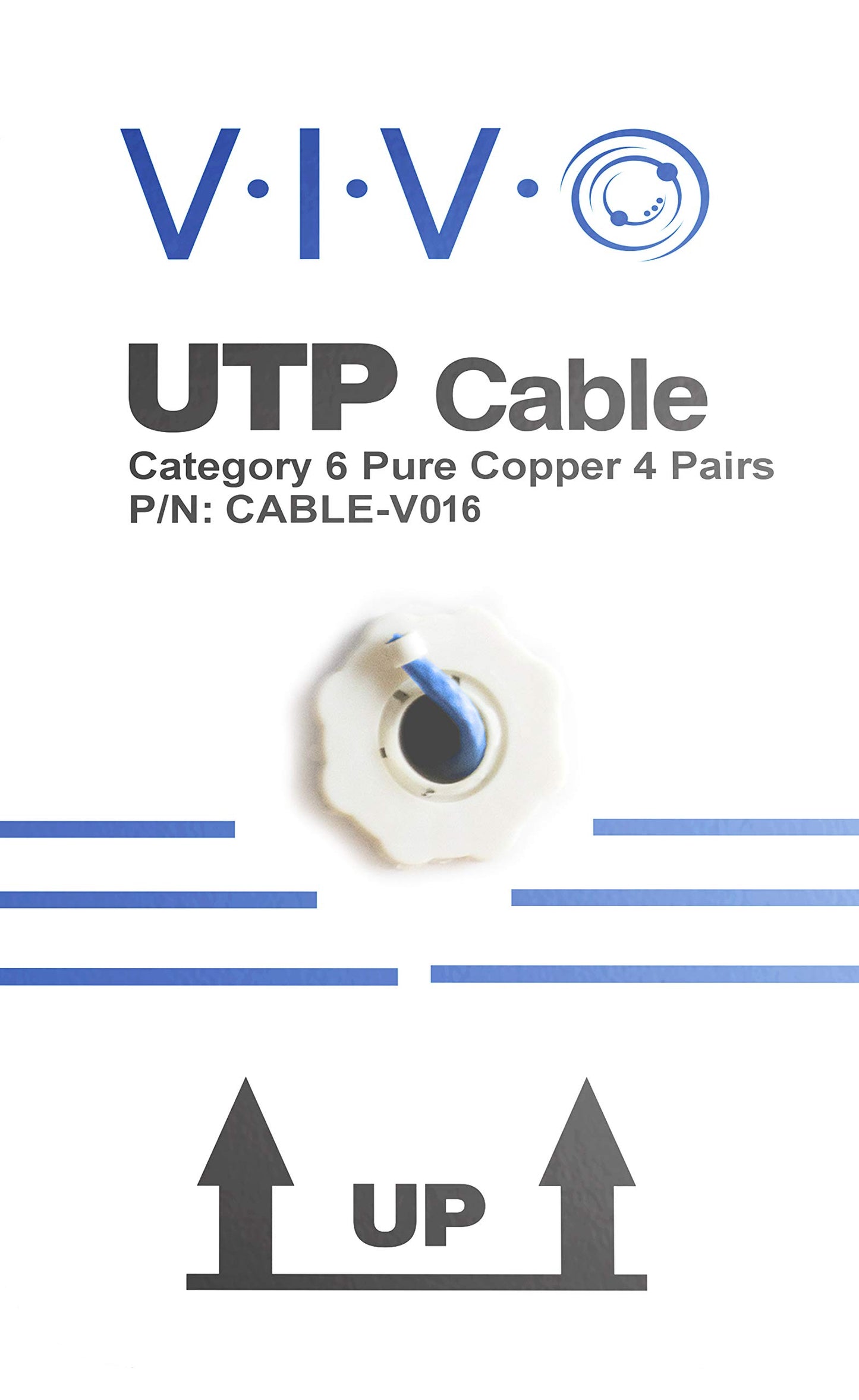 VIVO 250ft Bulk Cat6 Wire, Full Copper Ethernet Cable, 23 AWG, UTP Pull Box, LAN Network, Blue, CABLE-V016