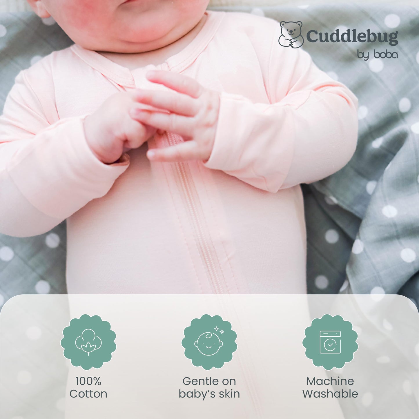 CuddleBug Muslin Swaddle Blankets 4Pack - 47x47inch Soft, Lightweight & Breathable Cotton Ideal for Swaddling Newborn Babies - Spots N' Stripes