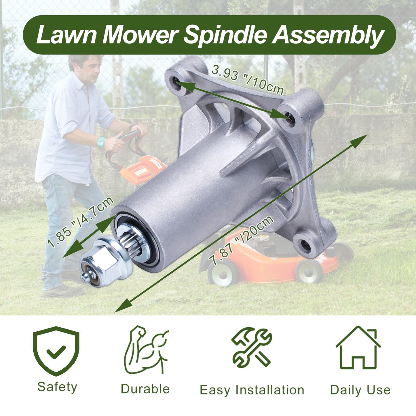 Podoy 532187292, 187292, 192872 Lawn Mower Deck Spindle Assembly for Crafts-man Husqvarn Poulan 192870, 532187292,532192870 567253301 587819701Lawn Mower Parts, Fits 42", 46", 48", 54" Decks