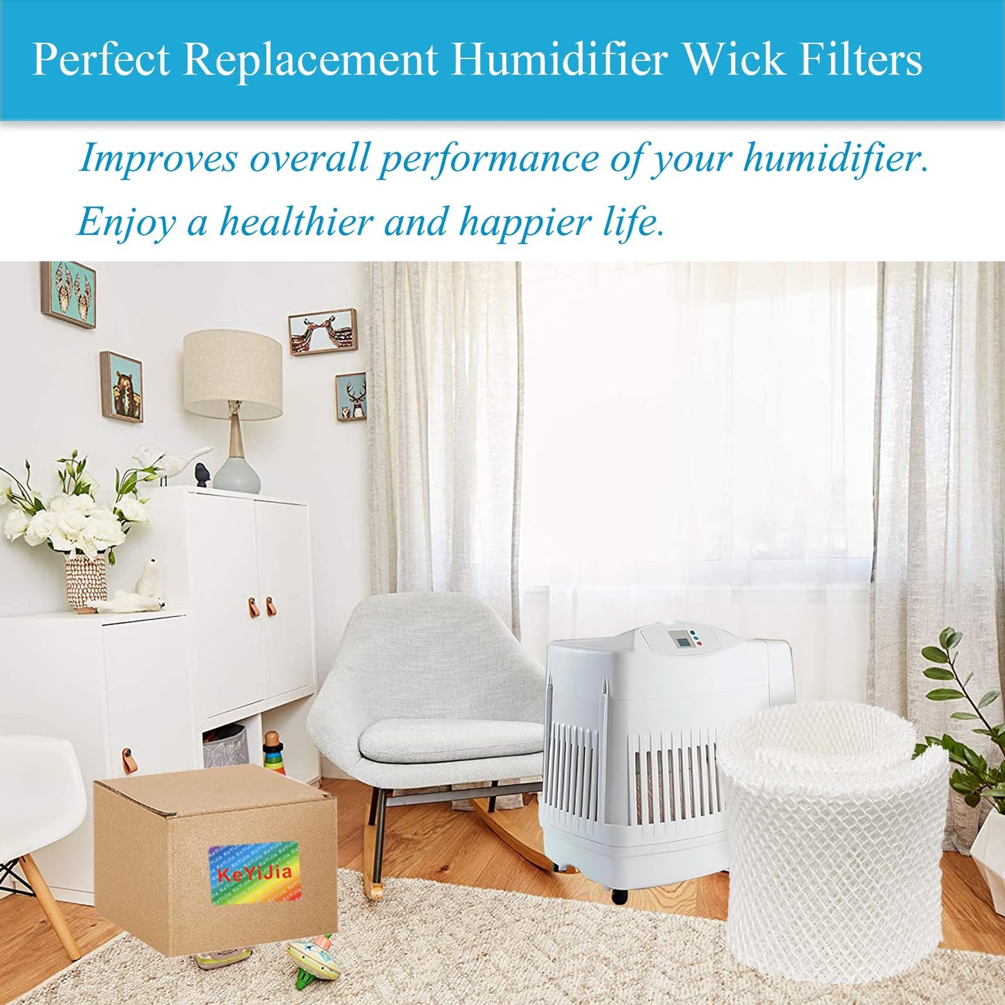 KeYiJia 2 Packs MAF2 Replacement Wicking Humidifier Filter Compatible with Moist AIR Models MA0600 MA0601 MA0800 MA08000 Compatible with Kenmore Models 15408 154080 17006 29706 29988 29880C
