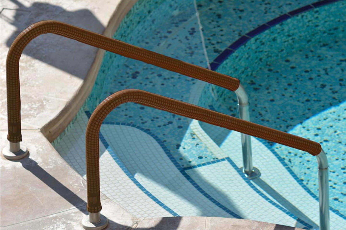 KoolGrips Kool Comfort Handrail Cover for in-Ground Swimming Pools | 1.9-Inch Diameter with Zipper (4' Long, Desert Tan)