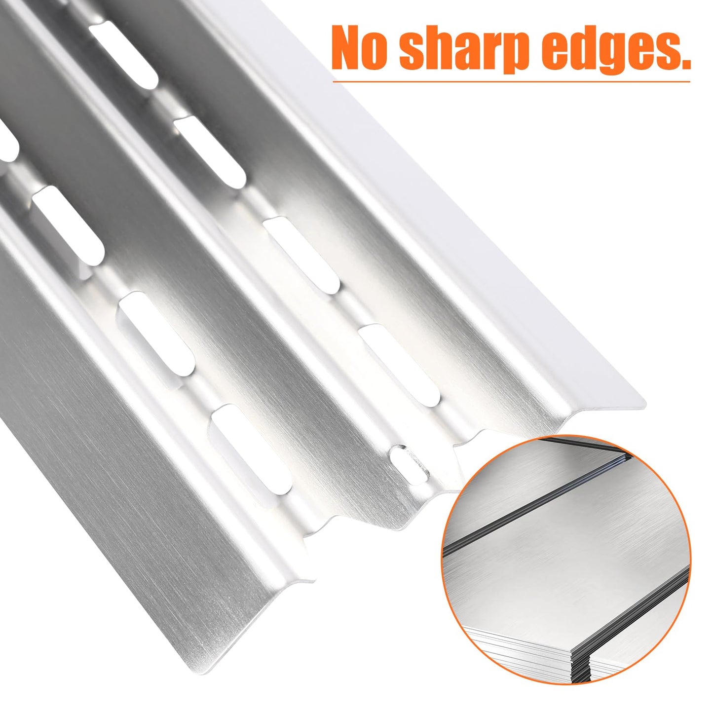 GFTIME 15 7/8" x 6" Stainless Steel Heat Plate for Broil King Baron 320, Baron 420, Baron 490, Baron 590, 1.3mm Thickness Heat Shield for Broil Mate, Huntington, Grill Replacement Part 4 Pack
