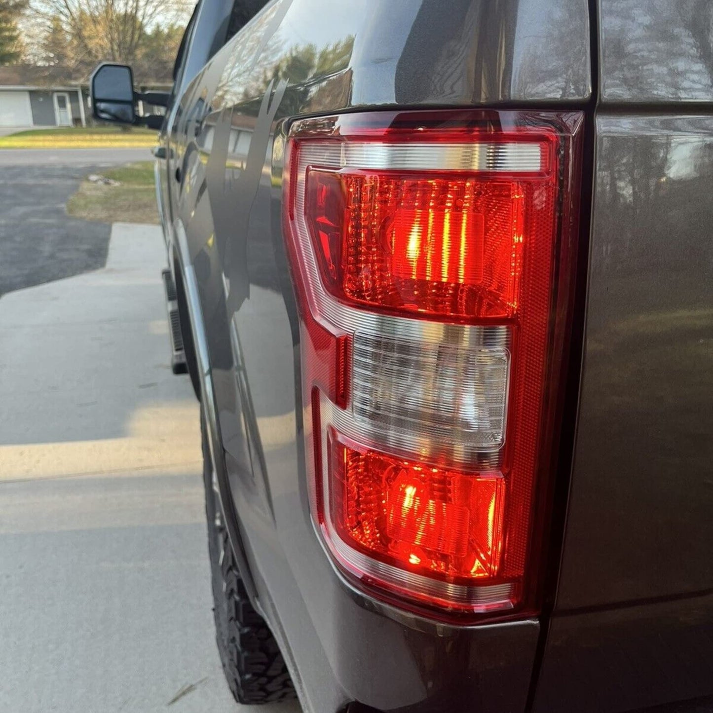 KUAFU Rear Left Tail Light W/Bulbs Compatible with 2018-2020 Ford F-150 Replacement for JL3Z-13405-H FO2800265C FO2800265 Taillight Red Lens Chrome Housing